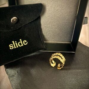 🔥🔥NWOT 18k Gold Plating Stainless Steel Base Adjustable Ring Waterproof